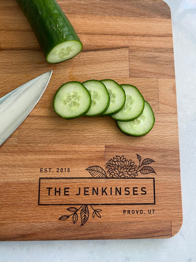 Large Personalized Cutting Board Engraved Charcuterie Board Etsy