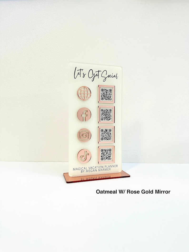 QR Code Display Sign, Social Media, Google Review, Scan to Pay, 4 Codes bild 6