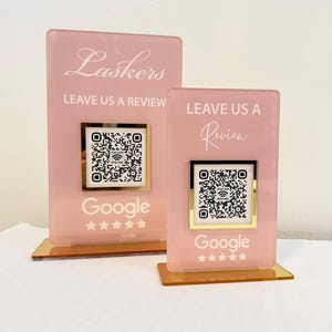 LARGE Google Review QR Code Sign: Business Feedback Plaque, NFC Option