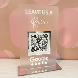 QR Code Display Sign, Business Review, QR Code Plaque, One Code, SIZE 7.1 x 4.4