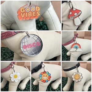 Groovy Disco Pet Tag | Pet ID Tag | Custom Pet Tag for Dogs and Cats