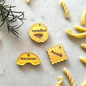 Pasta Pet Tag | Italian Themed Pet ID Tags | Ravioli Pet Tag for Dogs and Cats