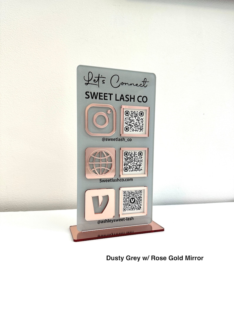 QR code sign, Venmo sign, QR code sign business, social medium sign, tip jar, acrylic sign, virtual tip jar, scan to pay, business sign, business QR code sign
