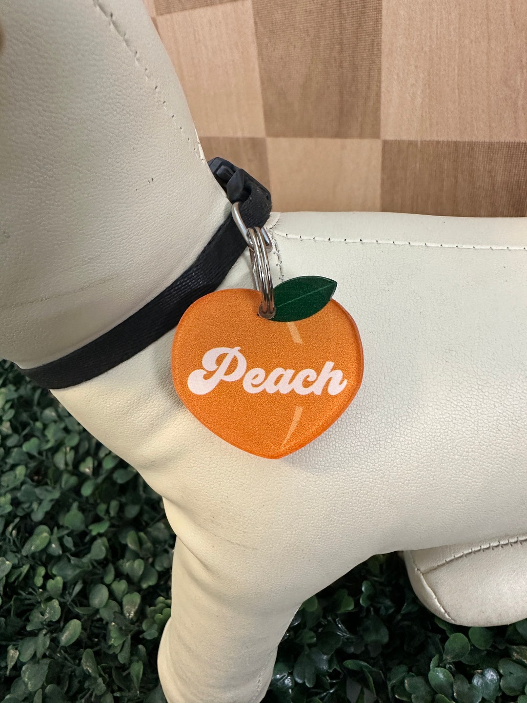 Peach Dog Tag Pet Tag Pet Id Tag Dog Id Tag Etsy
