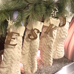 Letter Ornament, Initial Ornament, Letter Stocking Tag, Gift Tag, Christmas Stocking Decoration, Christmas Tree Ornament, Holiday Decor