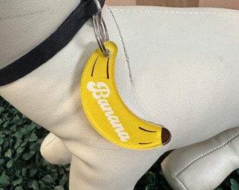 Banana Dog tag - Pet tag - Pet Id Tag - dog Id tag - Personalized Pet/Dog tag - Custom Pet ID Tag - Pet Accessories - Dog Collar Tag