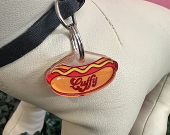 Hot Dog Acrylic Pet Tag | Personalized Weiner Dog ID