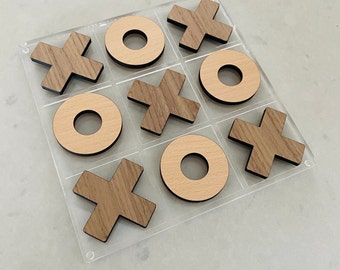Acrylic Tic-Tac-Toe with Wood Pieces