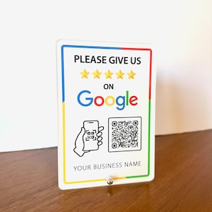 Nfc Google review, QR Code Display Sign, Business Review, QR Code Plaque, One Code, Google Review Sign qr code for business, NFC Tap