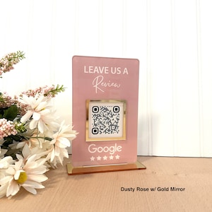 QR Code Display Sign, Google Business Review, QR Code Plaque, One Code, SIZE 7.1 x 4.4 nfc tap tag