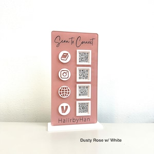 QR Code Display Sign, Social Media, Google Review, Scan to Pay, 4 Codes bild 7