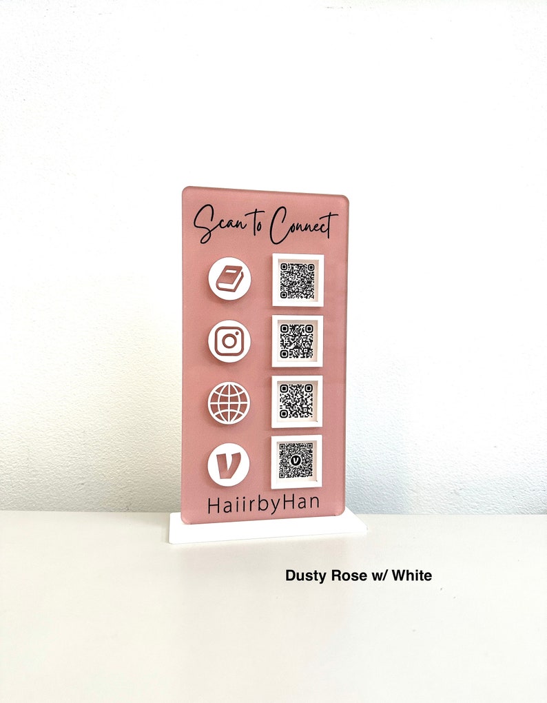 QR Code Display Sign, Social Media, Google Review, Scan to Pay, 4 Codes bild 7