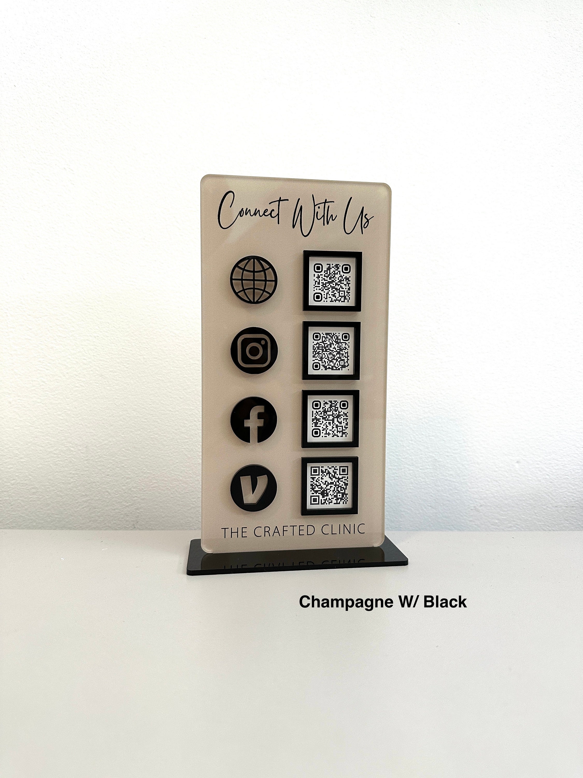 Custom Acrylic QR Code Sign: Small Business Shop Decor (4.5x9) - Etsy