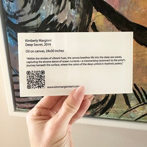 Artist Sign, Art Gallery Placard, Self Adhesive, Acrylic Plaque, Personalized Gallery Wall Artist Placards, Artwork Label, Museum Placards
