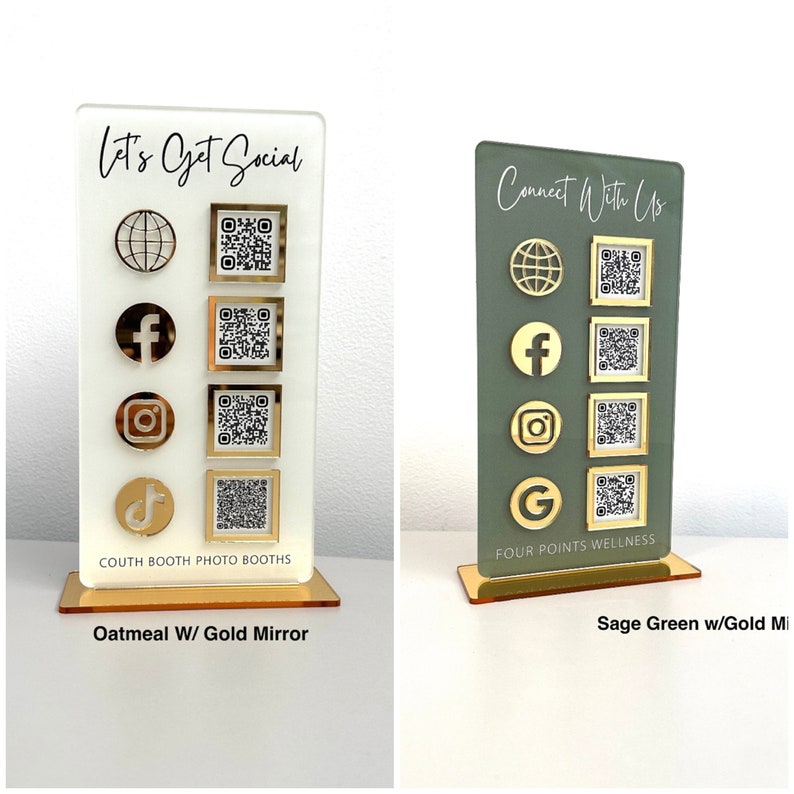 Custom Acrylic QR Code Sign: Small Business Shop Decor (4.5x9) - Etsy
