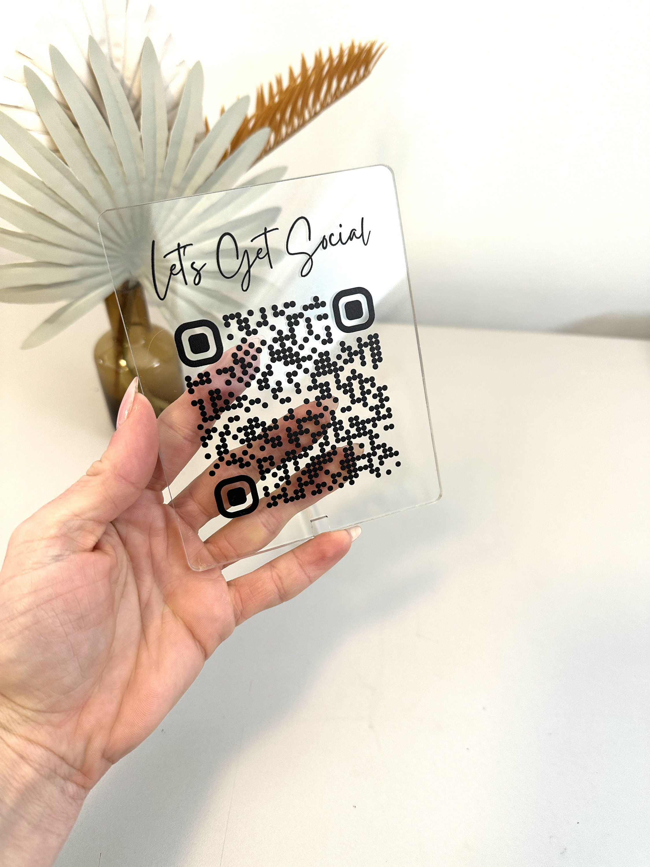 Custom Acrylic QR Code Sign: Small Business Shop Decor - Etsy