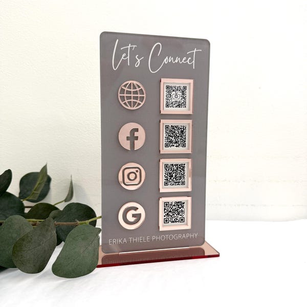 Acrylic QR Code Display Sign: Social Media, Google Review, Scan to Pay