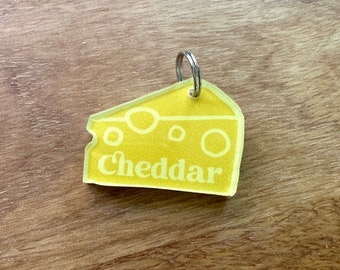 Cheese Pet ID Tag, Cheddar Dog Tag