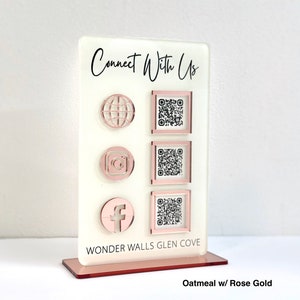 QR Code / 3 Codes / Social Media Sign / QR Code Sign / SIZE 4.5 x 7 inches ships from usa