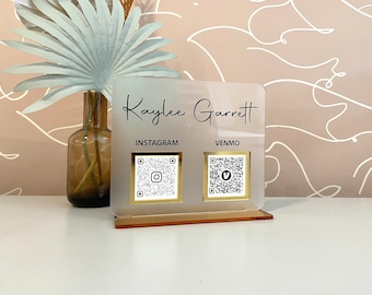 QR Code Sign • Personalized QR Sign • Small Business Sign • Shop Decor • Business Social Media Sign • Gratuity Sign • SIZE 4.5 x 5.5