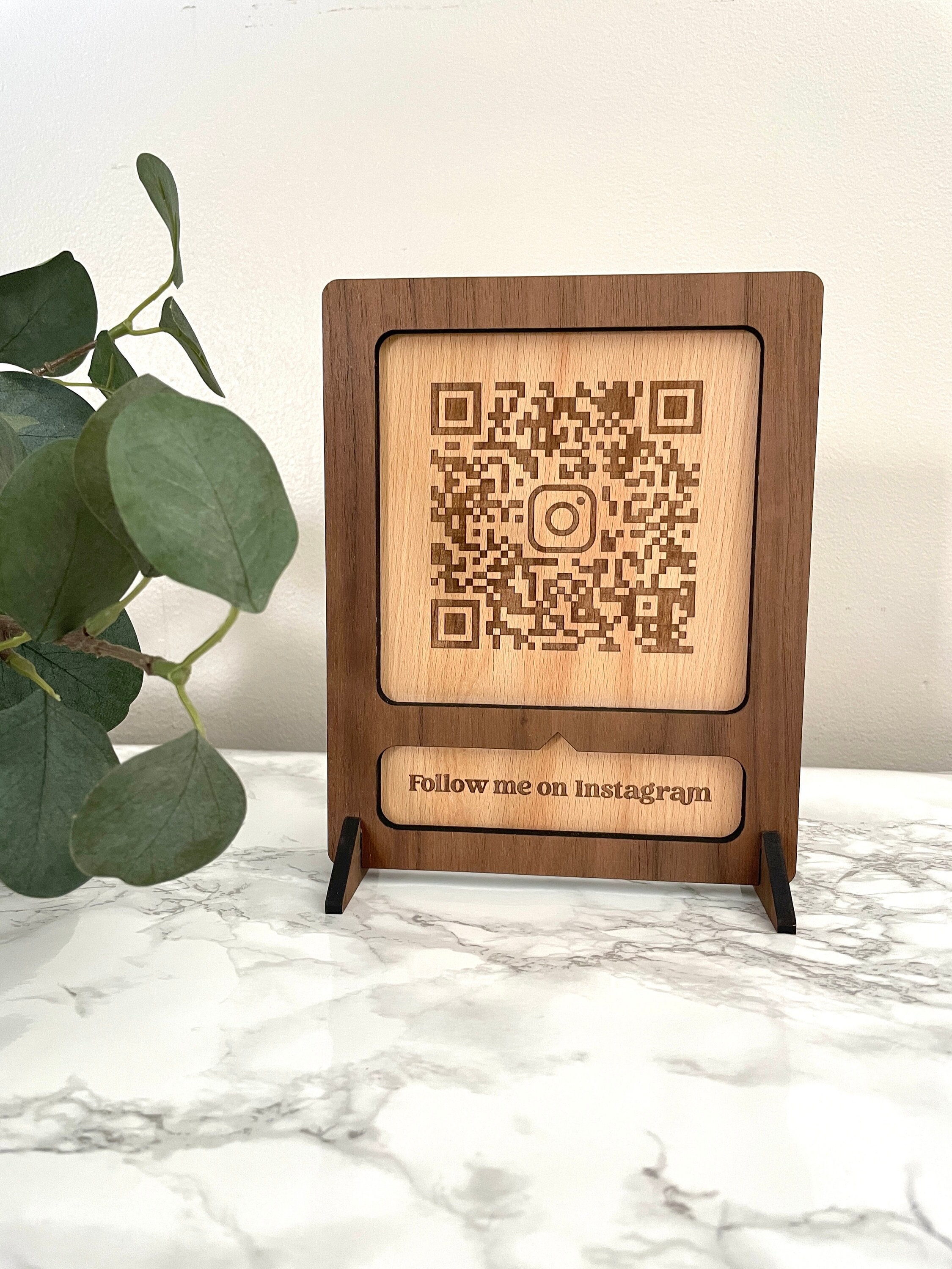 Large Wood Social Media Sign / QR Code Sign Etsy Canada