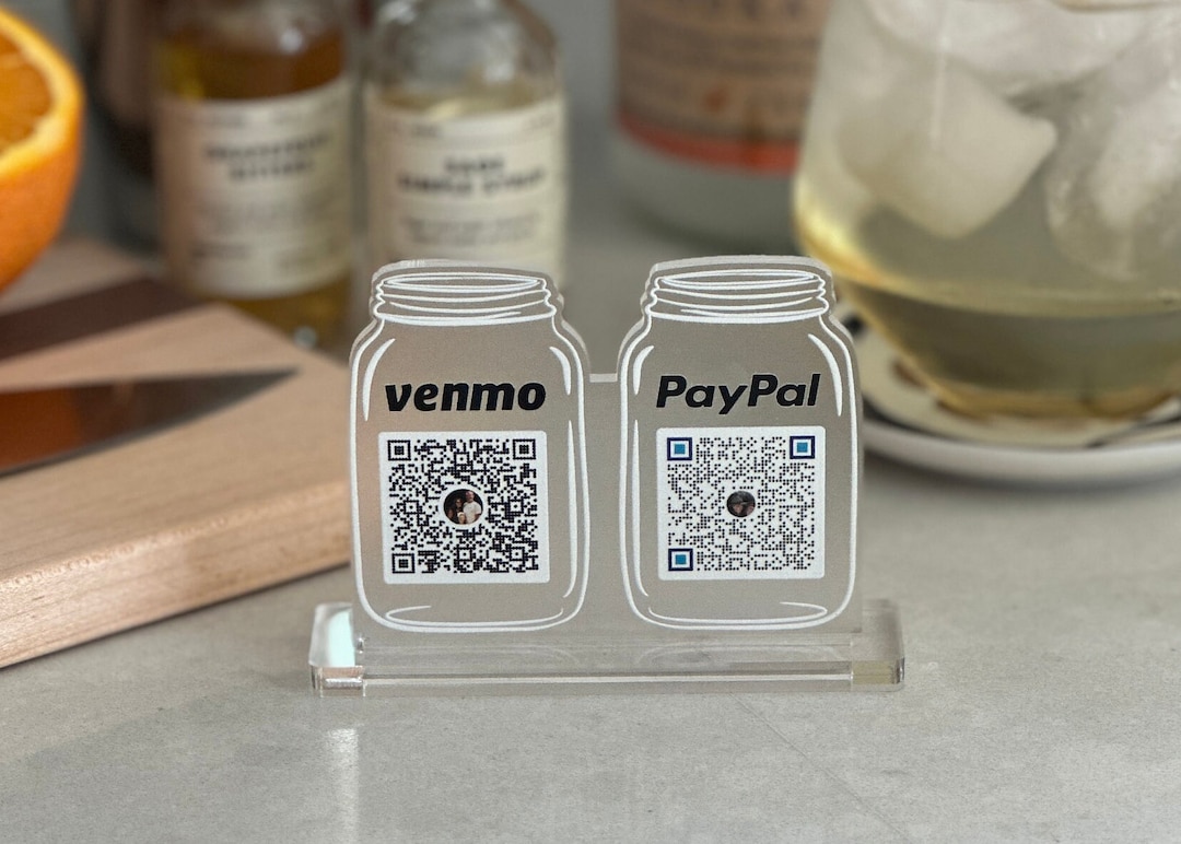 Jar Bar Code Virtual Tip Jar Sign - Mini QR Code Sign - Feeling Tipsy? - Frosted ...