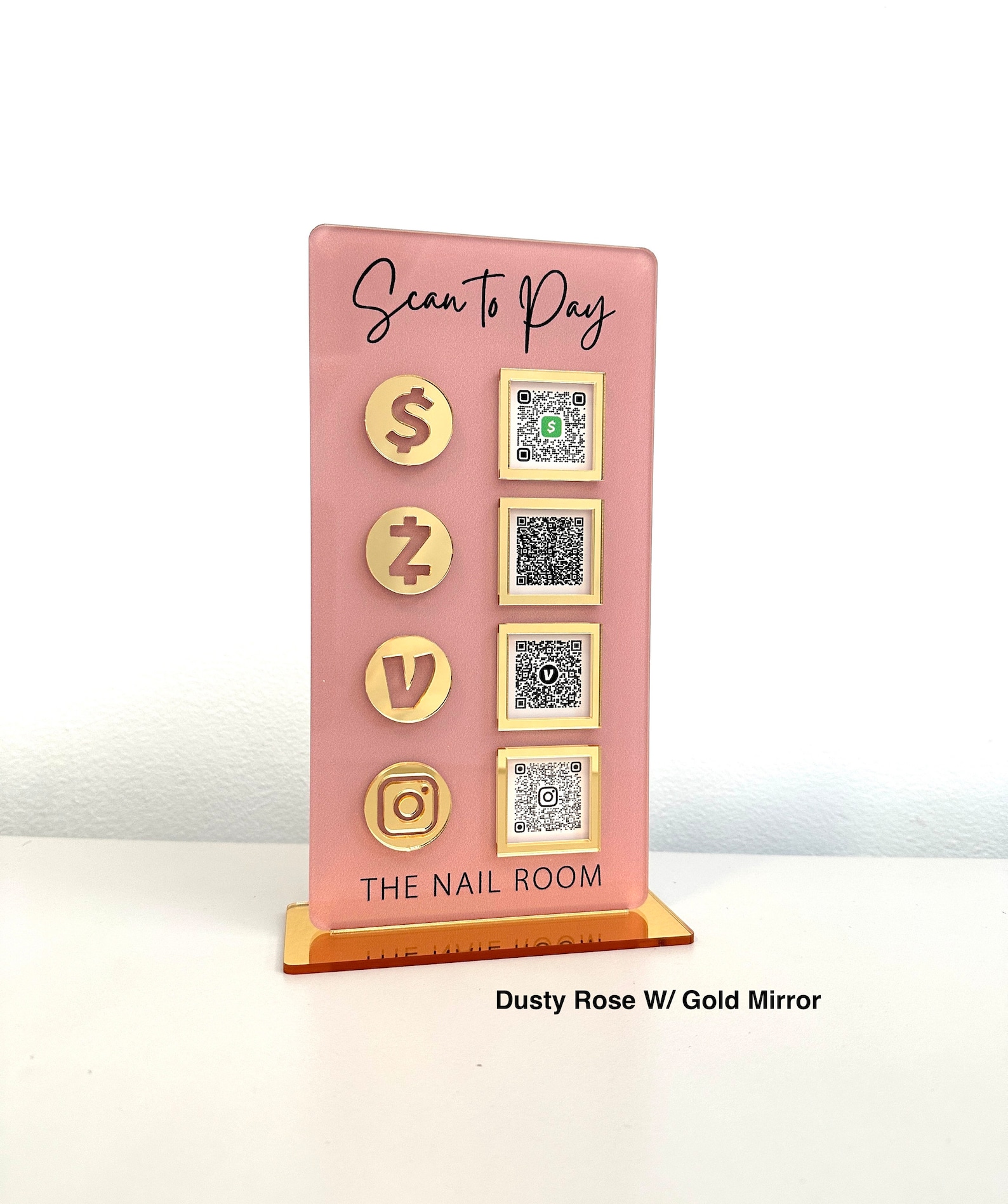 Large Acrylic QR Code Display Sign: Four Codes (6.4 X 12.6 Inches) - Etsy