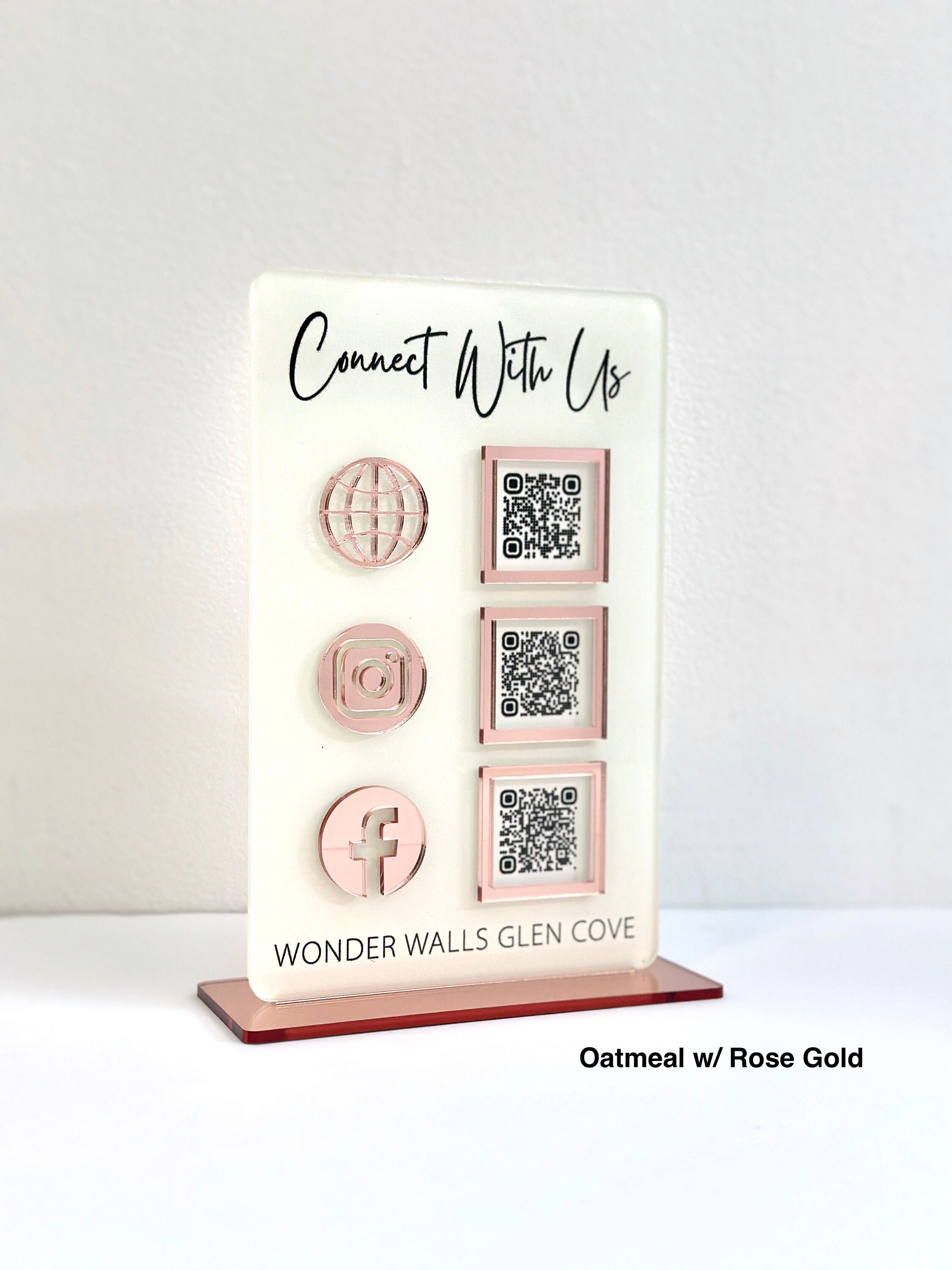 LARGE QR Code Sign, Social Media Sign, 3 Codes, SIZE 6.4 X 10.3 Inches ...