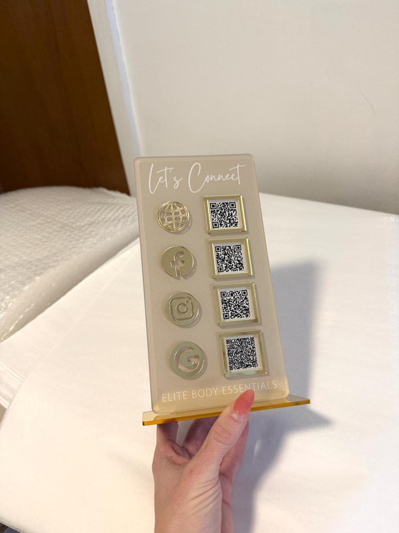 QR Code Display Sign, Social Media, Google Review, Scan to Pay, 4 Codes bild 11