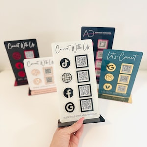 QR Code Display Sign, Social Media, Google Review, Scan to Pay, 4 Codes bild 9