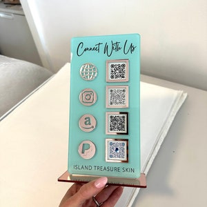 QR Code Display Sign, Social Media, Google Review, Scan to Pay, 4 Codes bild 8