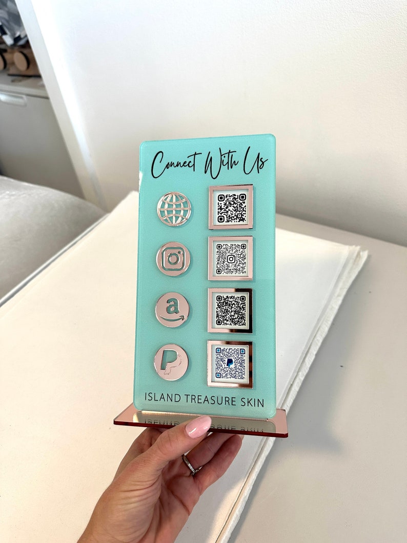 QR Code Display Sign, Social Media, Google Review, Scan to Pay, 4 Codes bild 8