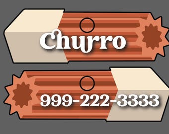 Churro Dog Tag: Personalized Pet ID Tag