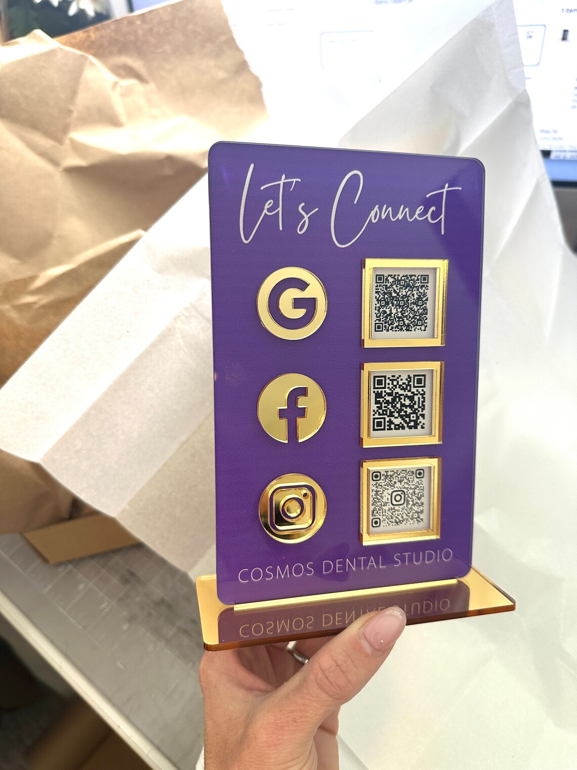 QR Code Sign, Social Media Sign, 3 Codes, SIZE 4.5 X 7 Inches - Etsy