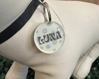 Moon Pet ID Tag: Personalized Acrylic Dog and Cat Tag