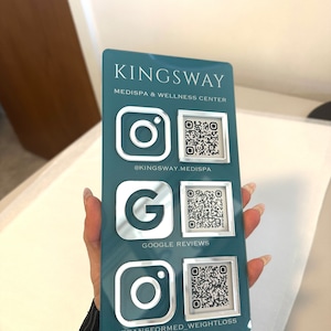 QR code sign, Venmo sign, QR code sign business, social medium sign, tip jar, acrylic sign, virtual tip jar, scan to pay, business sign, business QR code sign