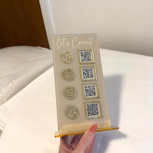 Acrylic QR Code Display Sign: Social Media, Four Codes (4.5x9) - Etsy