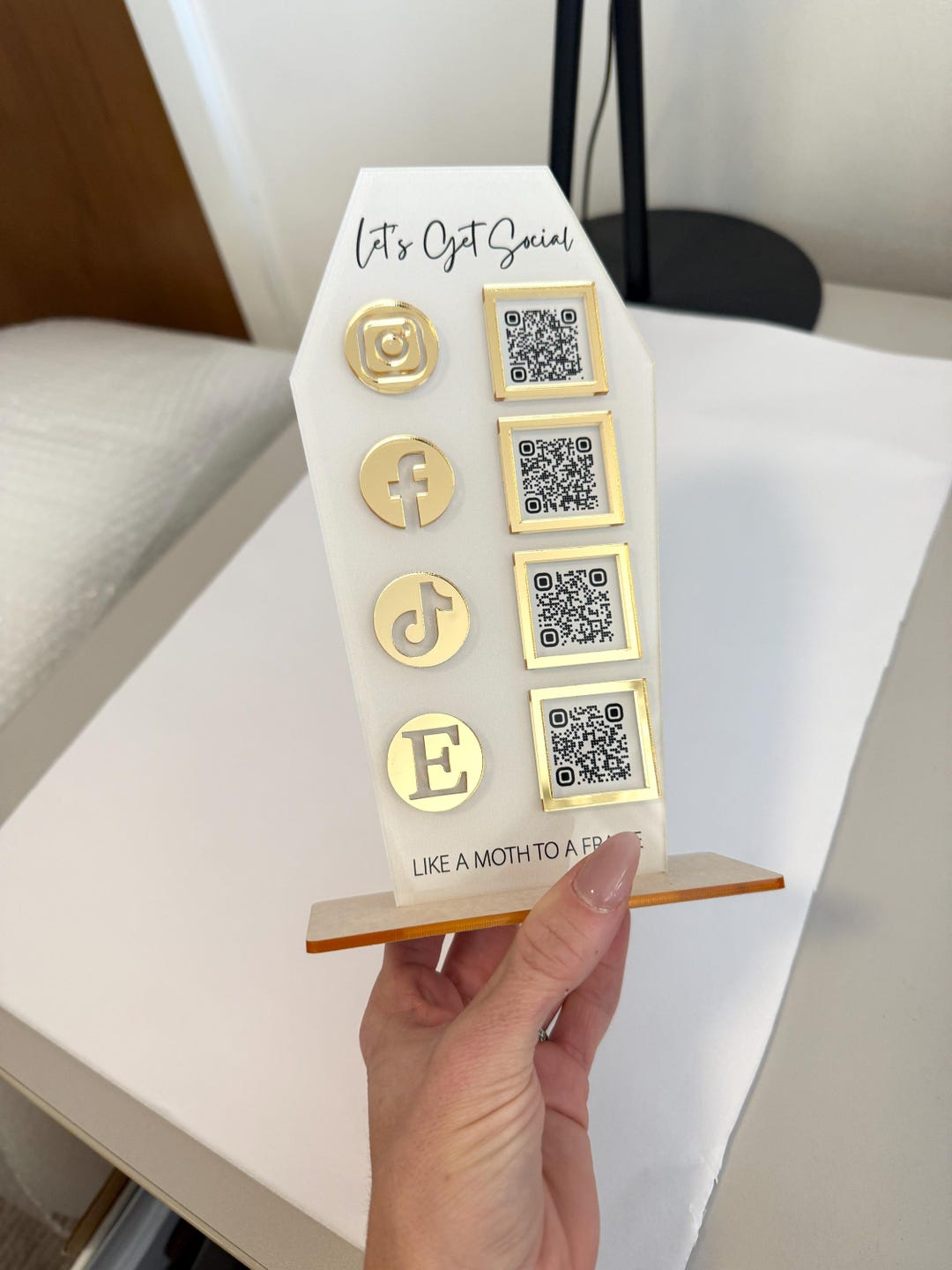 Coffin Shaped Acrylic QR Code Sign: 4-code Display (4.4 X 8.7) - Etsy