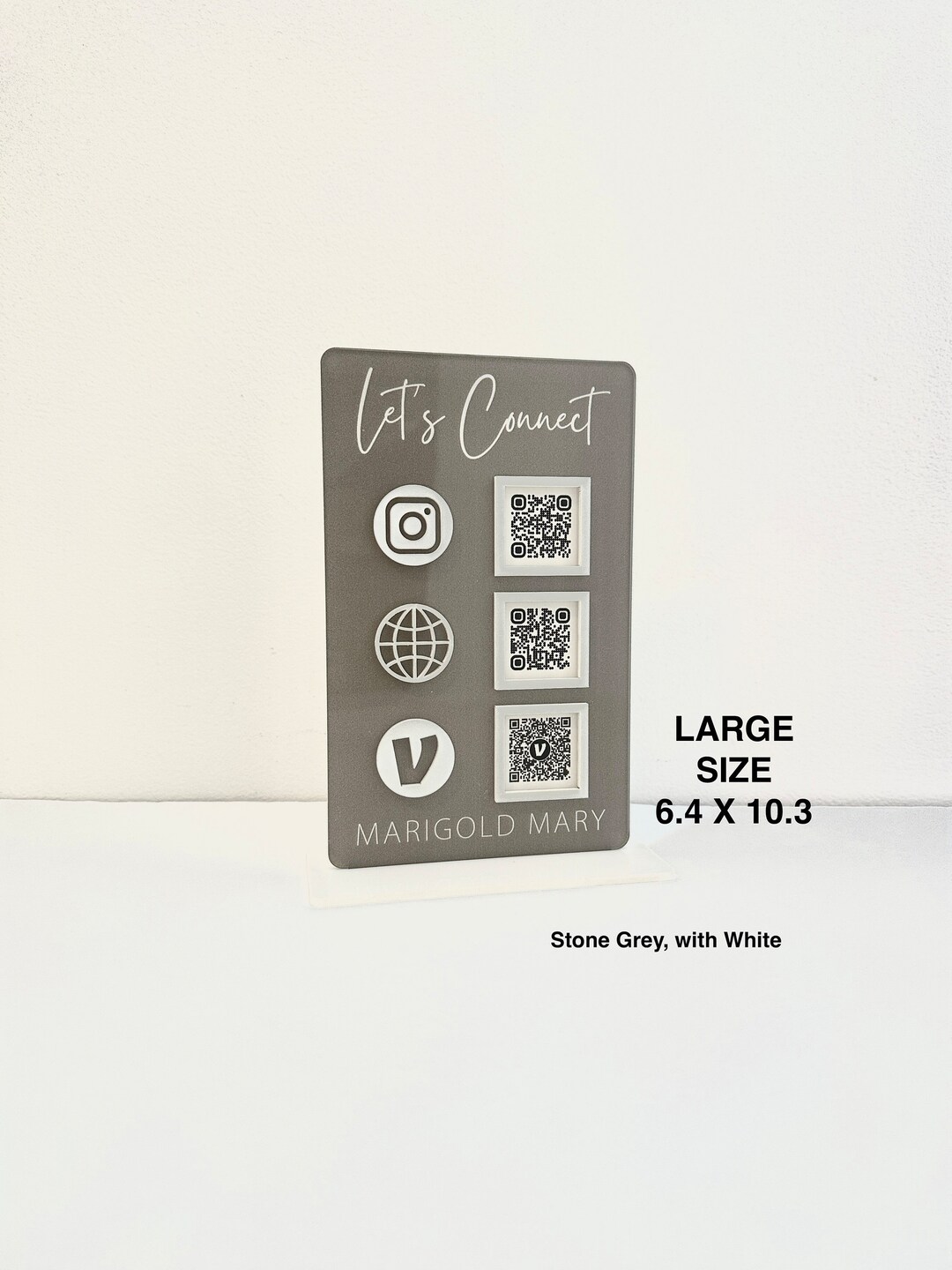 LARGE QR Code Sign, Social Media Sign, 3 Codes, SIZE 6.4 X 10.3 Inches ...