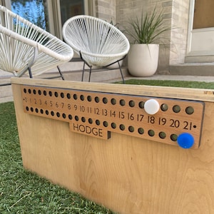 Corn Hole / Ping Pong Score Board Personalized with Your Name / SIZE 18”