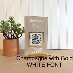 QR Code Display Sign, Business Review, QR Code Plaque, One Code, SIZE 7.1 x 4.4