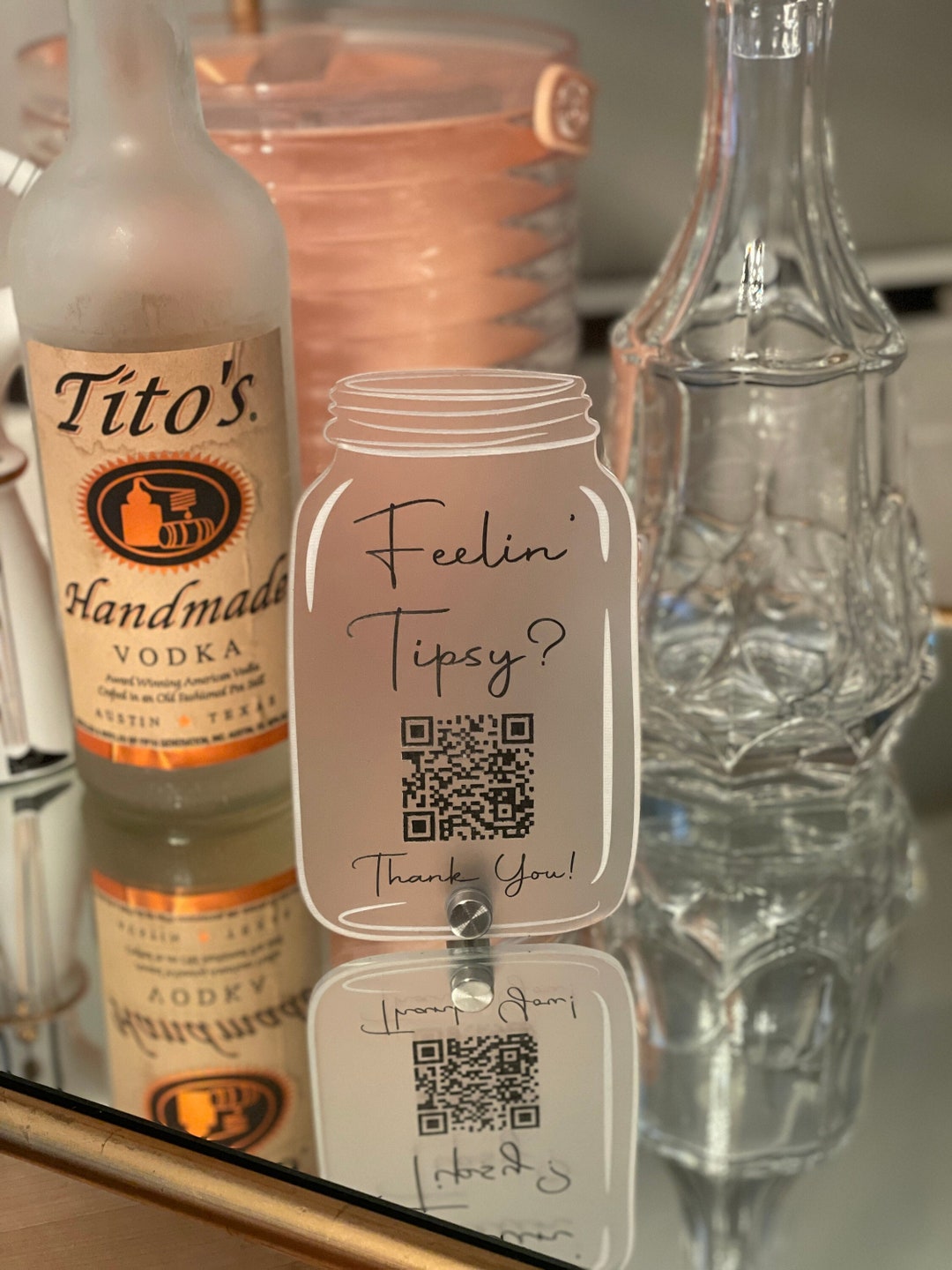 Tip Jar QR Code Sign Virtual Tip Jar Frosted Acrylic Etsy