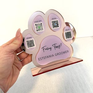 Paw Shaped QR Code Sign with Four QR codes