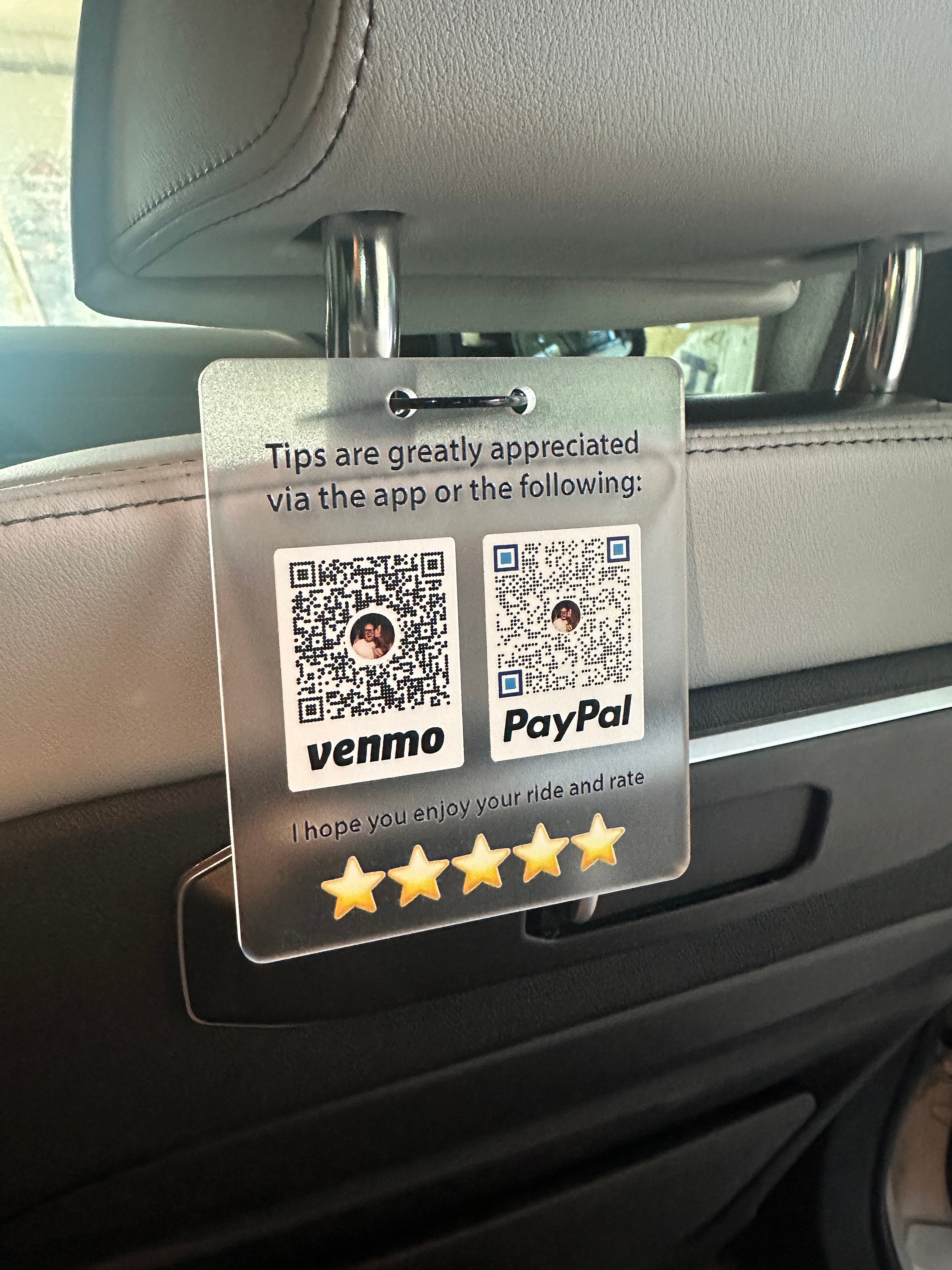 Frosted Acrylic QR Code Tip Jar Sign for Rideshare - Uber, Lyft - Etsy