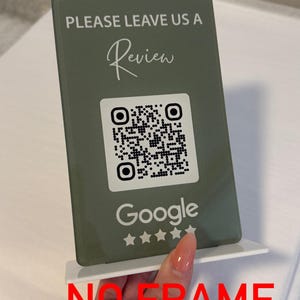 Google Review QR Code Sign: Business Feedback Plaque, NFC Option No Frame around code