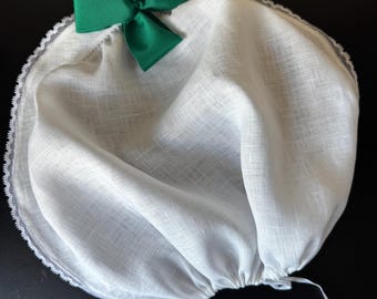 IN STOCK Handsewn Linen Colonial Cap – 18th Century Lace Trim