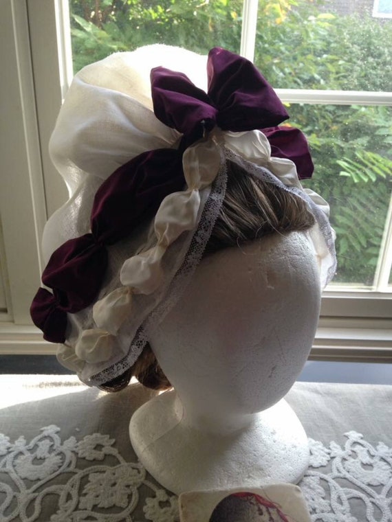 The Michele, 18th Century Colonial Cap 1770s Style Handsewn With