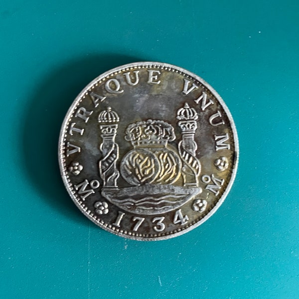 COPY Coin Vintage Replica Antique Mexico Spanish Vtraque Vnum 1734 8 Reales Medal Crafts Collectibles Study Purpose