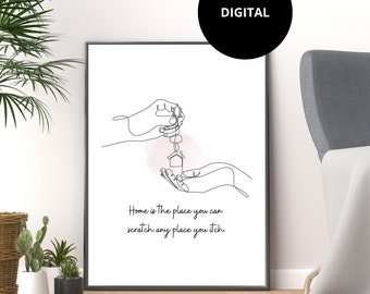 Impresión con cita para el hogar: Arte mural minimalista en blanco y negro (descarga digital)