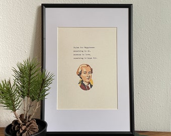 Regels voor geluk door Immanual Kant, HandGetypeerd citaat, Home Decor, Wall Art Decor, Typewriter Art, Literaire print